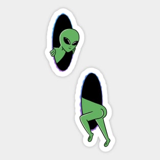 Alien space portal Sticker